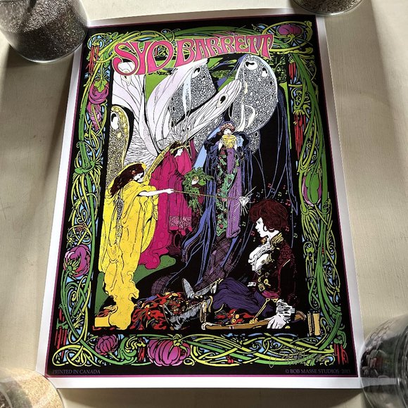 MINT/NM Syd Barrett Lithographic Poster 2013 Bob Masse Signed 17" x 24" - Picture 8 of 8